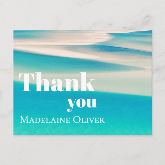 Carte Postale Scène océanique Plage d'été  Bleu Merci   (Devant)