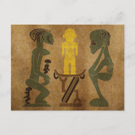 Carte Postale Scène rituelle africaine abstraite (Devant)