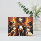 Carte Postale Scène rituelle étrange avec des chiens (Debout devant)