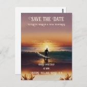 Carte Postale Scène romantique Sunset Beach avec élégance tropic (Devant / Derrière)