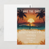 Carte Postale Scène romantique Sunset Beach avec élégance tropic (Devant / Derrière)