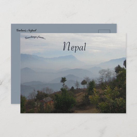 Carte Postale Scène rurale à Gulmi Nepal (Devant / Derrière)