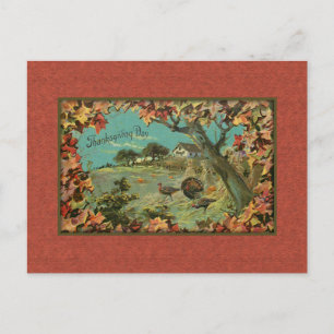 Carte Postale Scène rustique Vintage d'automne