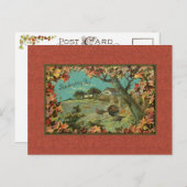 Carte Postale Scène rustique Vintage d'automne (Devant / Derrière)