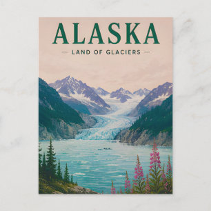 Carte Postale 🌲 Scène sauvage de montagne enneigée en Alaska 🏔