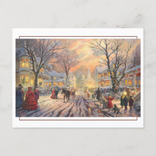 Carte Postale Scène victorienne de rue de Noël