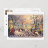 Carte Postale Scène victorienne de rue de Noël (Devant / Derrière)