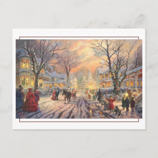 Carte Postale Scène victorienne de rue de Noël (Devant)