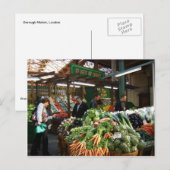 Carte Postale Scènes anglaises, Borough Market, achat de légumes (Devant / Derrière)