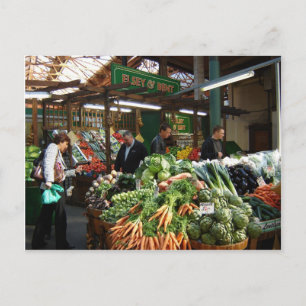 Carte Postale Scènes anglaises, Borough Market, achat de légumes