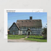 Carte Postale Scènes anglaises, chalet à colombages et chaume (Devant / Derrière)