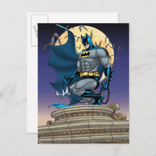 Carte Postale Scènes Batman - Vue Côté Lune (Devant / Derrière)