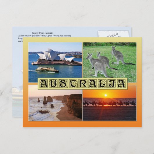 Carte Postale Scènes d'Australie (Devant / Derrière)