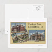 Carte Postale Scènes de grandes lettres - Hendersonville, NC (Devant / Derrière)