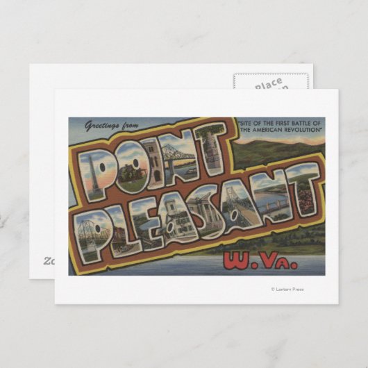 Carte Postale Scènes de grandes lettres - Plaisant à point, WV (Devant / Derrière)