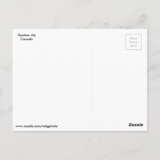 Carte Postale Scènes de Québec (Dos)