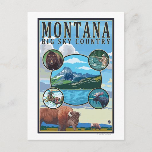 Carte Postale Scènes d'état du Montana (Devant)