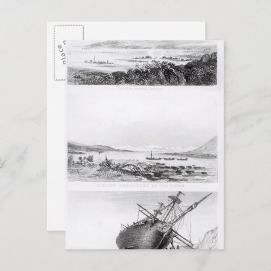 Carte Postale Scènes du "Beagle" en réparation (Devant / Derrière)