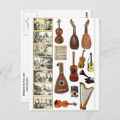 Carte Postale Scènes et instruments de musique (Devant / Derrière)