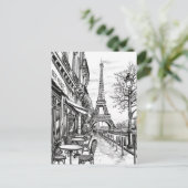 Carte Postale Scènes Paris dessinées à la main (Debout devant)