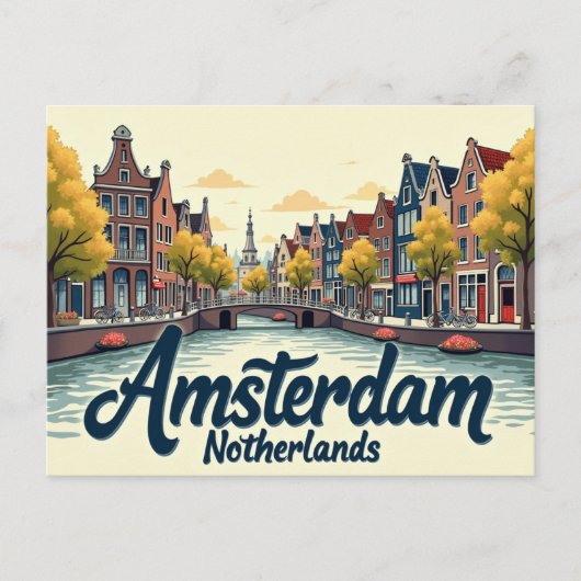 Carte Postale Scènes vintages d'Amsterdam (Devant)