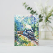 Carte Postale Scenic Landscape with Train (Debout devant)