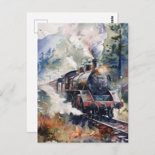 Carte Postale Scenic Landscape with Train (Devant / Derrière)