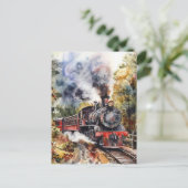 Carte Postale Scenic Landscape with Train (Debout devant)