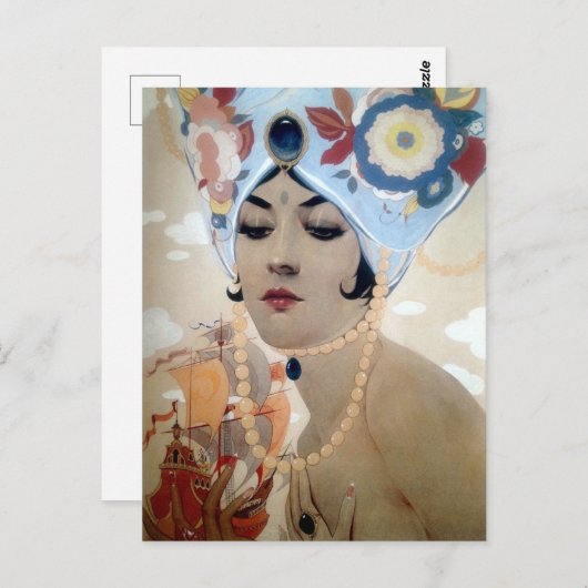 Carte Postale Scheherazade par Alberto Vargas (1921) (Devant / Derrière)