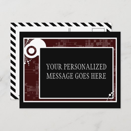 Carte Postale schéma de bloc maroon (Devant / Derrière)