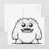 Carte Postale Schéma de monstre Petit (Devant / Derrière)
