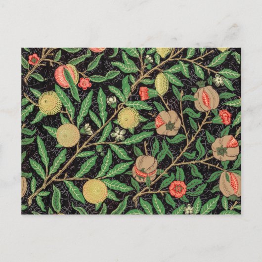 Carte Postale Schéma floral de la grenade à fruits William Morri (Devant)