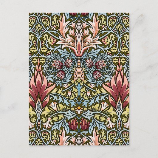 Carte Postale Schéma floral William Morris Snakeshead (Devant)