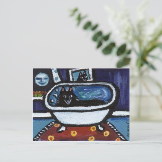 Carte Postale Schipperke bain lunique (Debout devant)