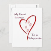 Carte Postale Schipperke Coeur Appartient (Devant / Derrière)
