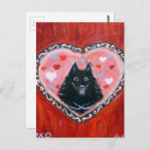 Carte Postale Schipperke Love Heart (Devant / Derrière)