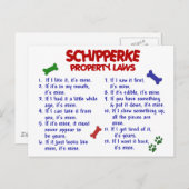 Carte Postale SCHIPPERKE, propriété Lois 2 (Devant / Derrière)