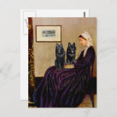 Carte Postale Schipperkes (deux) - La mère de Whsitler (Devant / Derrière)