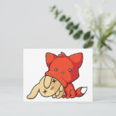 Carte Postale SCHLUP Fox manger du lapin (Debout devant)