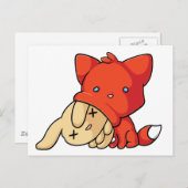 Carte Postale SCHLUP Fox manger du lapin (Devant / Derrière)
