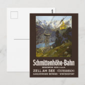 Carte Postale Schmittenhoehe-Bahn Autriche Poster vintage 1930 (Devant / Derrière)