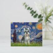 Carte Postale Schnauzer 8cr - Nuit étoilée (Debout devant)