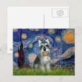 Carte Postale Schnauzer 8cr - Nuit étoilée (Devant / Derrière)