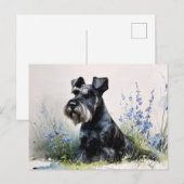Carte Postale Schnauzer à l'aquarelle (Devant / Derrière)
