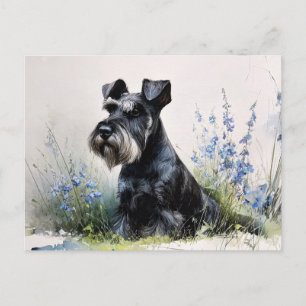 Carte Postale Schnauzer à l'aquarelle