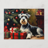 Carte Postale Schnauzer Chien Noël (Devant)