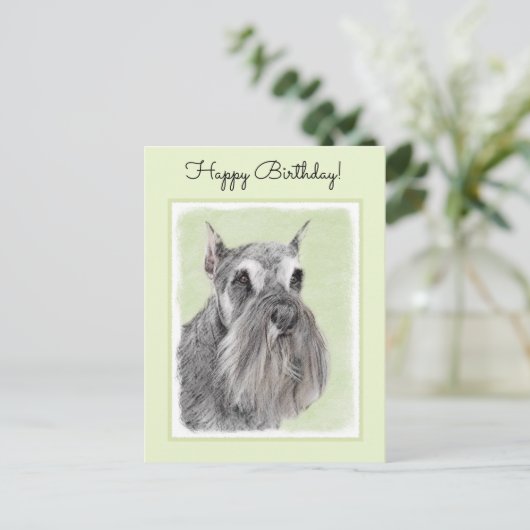 Carte Postale Schnauzer (Giant, Standard) Peinture - Chien Art (Debout devant)