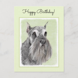 Carte Postale Schnauzer (Giant, Standard) Peinture - Chien Art