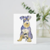 Carte postale Schnauzer & Kitten (Debout devant)