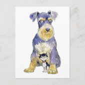 Carte postale Schnauzer & Kitten (Devant)